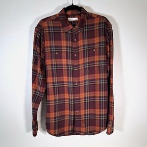 Sonoma Plaid Flannel Shirt - Orange and Brown